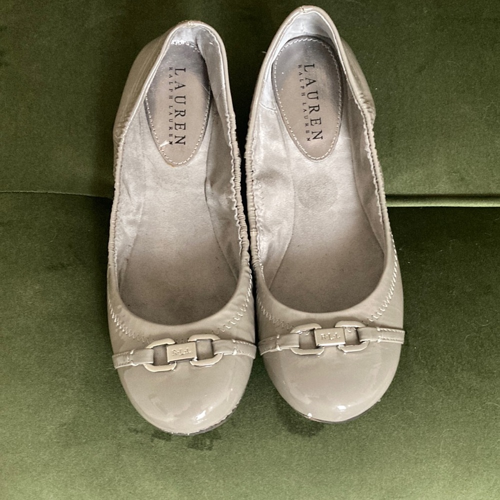 Lauren by Ralph Lauren Gray leather flats